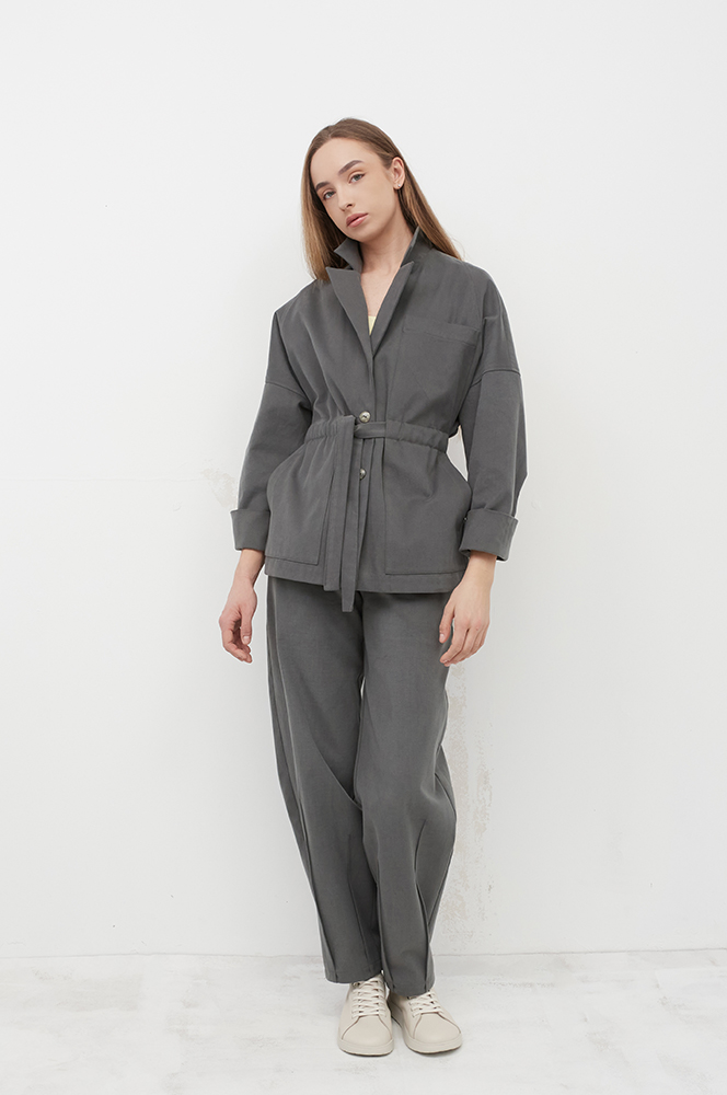 Штани баррел бавовна димчасто-зелений (БР 91)